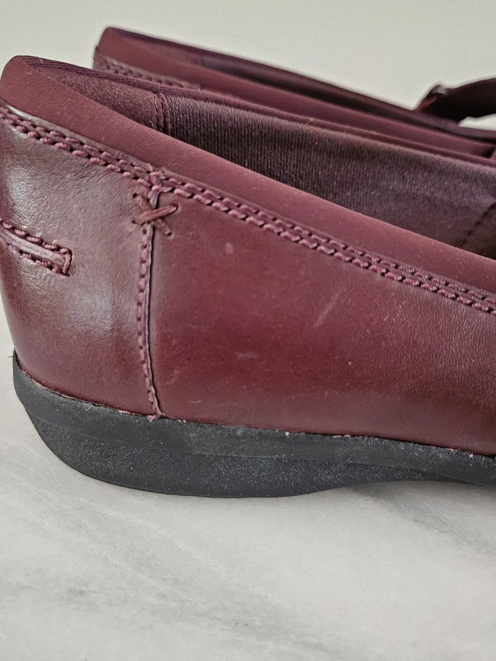 Clarks Women's Mary Jane Flats in Burgundy - Picture 11 of 12
